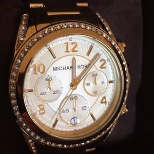 Michael Kors Golden Runway Watch w/ Glitz - MK5166